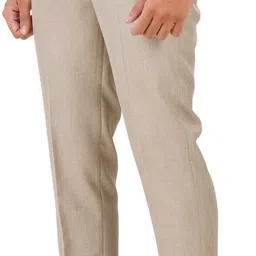 mchenry Men Regular Fit Cream Viscose Rayon Trousers image 4