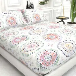 Abstract 210 TC Microfiber 1 Bedsheet, 2 Pillow Covers Cider King Collection by The White Moss-picture-37