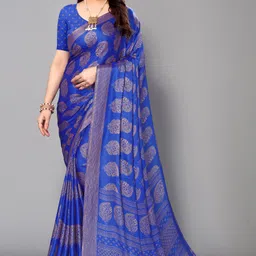 fabmora Printed, Blocked Printed Daily Wear Chiffon, Georgette Saree-picture-15
