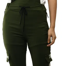 Women Green Dungaree-image-3