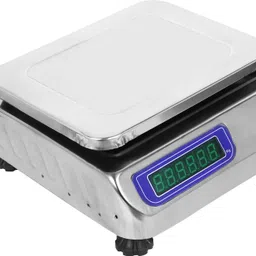 GVC Stainless Steel 30kg x 2g, Chargeable Front & Back Display for Shops, Restaurant Weighing Scale image 2