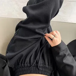 daphne maurier Women Solid Black Track Pants image 4