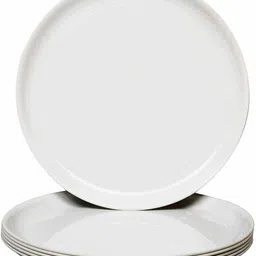 white Microwave Safe Washable Super acrylic food grade plastic dinner Plates Set of 6 Plates for home and kitchen Dinner Plate-image-5
