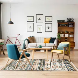 sapana carpet-mats Beige & Brown Traditional Polyester 5 x 7 Feet Machine Made Carpet image 1