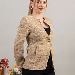 twenty me Women Checkered Single Breasted Casual Blazer image 4