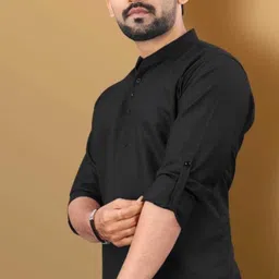 stoneheart Men Solid Cotton Blend Straight Kurta-picture-25