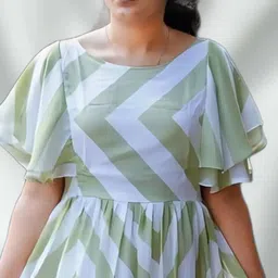 fashion2wear Women Fit and Flare Light Green Midi/Calf Length Dress image 3