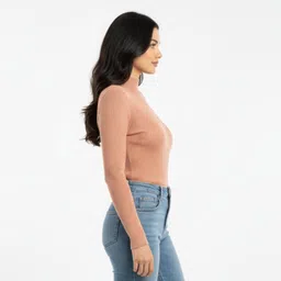 flirty touch Casual Regular Sleeves Solid Women Pink Top image 3