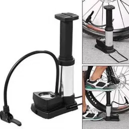 Aluminum Alloy Portable Floor Foot Activated Bicycle Air Pump | Multi Color Bicycle, Car, Ball, Football Pump Pump-image-0