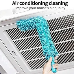 CORRUPTAK Microfiber Fan Cleaning Duster Flexible Fan mop for Quick and Easy Cleaning of Home, Kitchen, Car, Ceiling, Fan Dusting Office Fan Cleaning Brush with Long Rod(Multi) Wet and Dry Duster Set Microfibre Wet and Dry Brush image 3