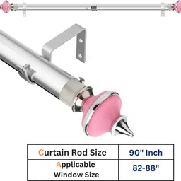 gloxy Pink, Silver Curtain Knobs, Curtain Rods, Rod Rail Bracket Metal-picture-48