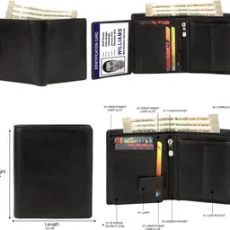 gh Men Formal, Travel Black Genuine Leather RFID Wallet image 4