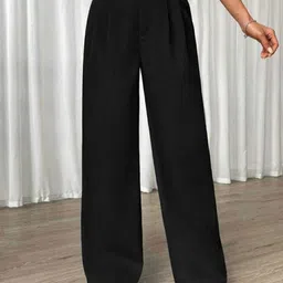 broadstar Women Loose Fit Black Lycra Blend Trousers-picture-20