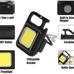 unique store Keychain LED Light 2-Hours Battery Life with Bottle Opener, Magne 2 hrs Bulb Emergency Light image 3