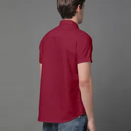 voroxy Men Regular Fit Solid Spread Collar Casual Shirt image 2