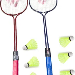 vellfire 2PC DOUBLE SHAFT RACKET WITH 6 NYLON SHUTTLE COCK Badminton Kit-picture-12