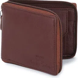 dezire crafts Men Casual, Ethnic, Evening/Party, Travel, Formal, Trendy Brown Artificial Leather, Fabric Wallet - Regular Size-picture-12