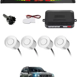 ayw Universal 4 White Reverse Parking Sensor With LED Display For Cars-240 4White Parking Sensor With LED Display Increased Safety For Car-240 Parking Sensor image 1