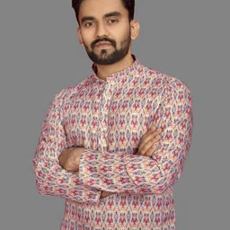 cellux Men Printed Cotton Blend Straight Kurta-picture-18