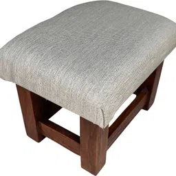 smf Sall cushmion stool- Small sitting stool with cushion stool. Wooden All Purpose Chowki image 3