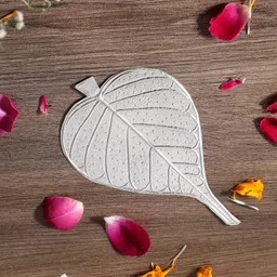 dhruvs collection 925 Silver Pipal Patra-Peepal Leaf for Vishnu ji Pooja&Mandir Decoration Purpose Decorative Showpiece - 4 cm image 5