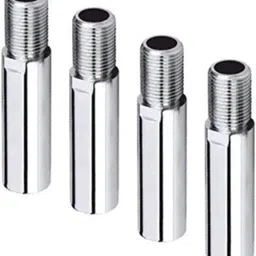 ruhe Full Brass 6 Inch Extension Nipple for Pipe Fittings Set of 4 (Chrome Finish) Faucet Nozzle-picture-13