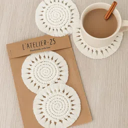 karima craft Round Cotton Coaster Set image 2