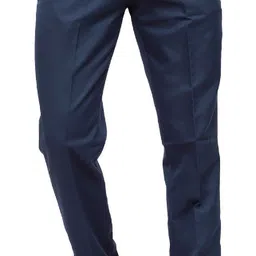 lahsuak Men Regular Fit Dark Blue Polycotton Trousers-picture-30