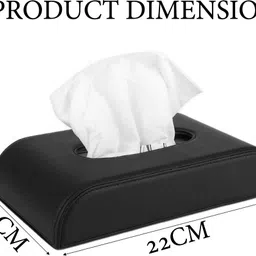 ayw Universal Black D Shape Leatherite Tissue Holder For Car/Home-236 Vehicle Tissue Dispenser image 2