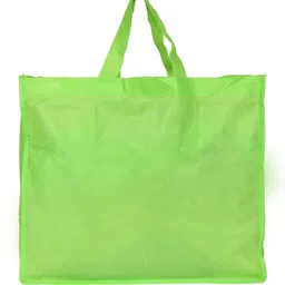heart home Foldable Reusable Smiley Printed Shopping Bag with One Small Pocket (Set Of 6,Green & Yellow) Pack of 6 Grocery Bags image 4