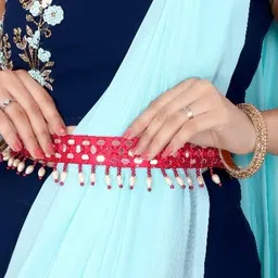 fomo SPARSHMART pink color small mirror WorkCloth Fashion Kamarband For Women & Girls (Waist Belt and Belly Chain) image 2