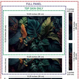 Anweshas Full Body Laptop Skin Sticker - Leaf Pattern Illustration Plant Backdrop Self Adhesive Vinyl Laptop Decal 15.6 image 5