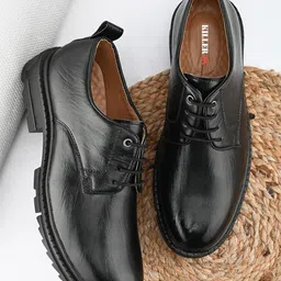 Black Formal Korean Shoes For Men Lace Up For Men-image-75