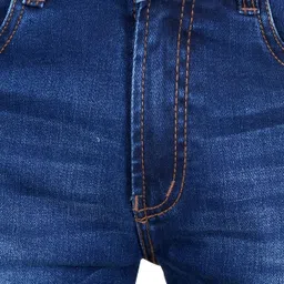 plounge Self Design Men Denim Blue Denim Shorts image 5