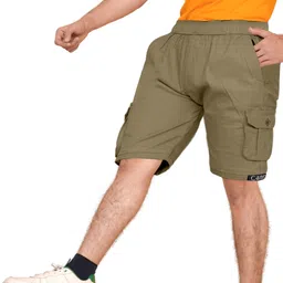vasudi Solid Men Black Cargo Shorts image 3