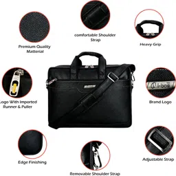 i-bag Men Black Messenger Bag - Extra Spacious image 5