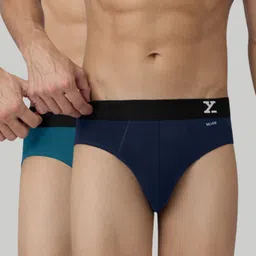 xyxx Pack of 2 Aero Anti-bacterial Odour-free cotton Solid Men Brief image 1