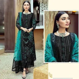 reet mahal Unstitched Georgette Salwar Suit Material Embroidered-picture-17
