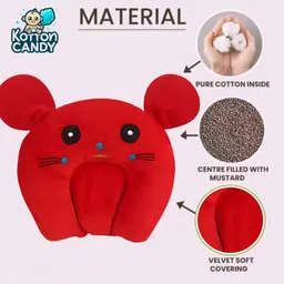 kotton candy Rai Pillow Velvet, Baby Head Shaping Takiya Soft Pillow Infant Mustard Seeds Toons & Characters Baby Pillow Pack of 1 image 5