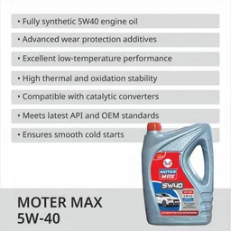 moter max Premium Quality 3.5L 5W40 API-SN Car Engine Oil Made From Natural Gas Heavy Duty Engine Oil image 4