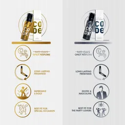 wild stone CODE Gold & Platinum Body Perfume Combo Deodorant Spray - For Men image 5