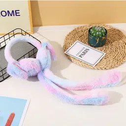 fianza Cute Bunny Moving Earmuffs with chuchu sound | Winter Earmuff for Kids & Teens Ear Muff image 4