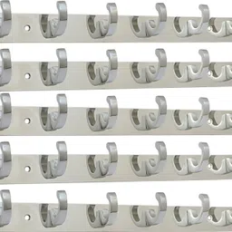 mexon U Shape 6 Pin Glossy Hooks Stainless Steel Bathroom Cloth Hooks / Hanger / Key Holder / Door Wall Robe Hooks Rail for Hanging Keys, Clothes, Towel Hook Rail Eco Friendly Stainless Steel And Aluminum Steel Dress Pack of 5 Hangers For Dress-picture-18
