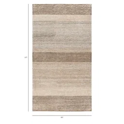 jaipur rugs Beige Abstract Wool and Viscose 4 ft X 6 ft Hand Tufted Carpet image 2