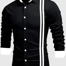 gazzy creation Men Slim Fit Solid Spread Collar Casual Shirt-picture-13