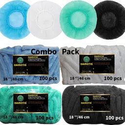 hairotis Disposable Hair Cap Combo | Blue, White, Green, Black | Kitchen Catering Food Hotel Chef Hat-picture-21