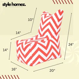 style homez Large CANVAS CLASSIC CHAIR, Cotton Stripes Printed Bean Bag Chair With Bean Filling image 3