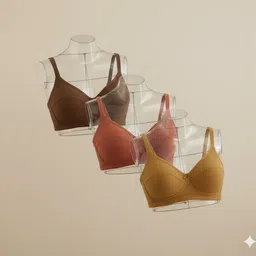 fashionstoreiq Pack of 3 Women Everyday Non Padded Bra-picture-27