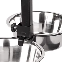 bowlfull buddies Adjustable Pets Bowl H-Base Stand with Stainless Steel Removable Bowls Stainless Steel Pet Bowl image 2