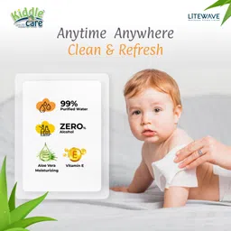 kiddle care Extra Gentle & Soft Baby Wipes with Lid | Aloe-Vera and Vitamin E (Pack of 9) image 2